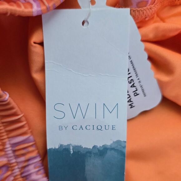 Cacique (Swim by Cacique) Orange Floral Summer Swim Skort 24 NWT - Picture 4 of 6